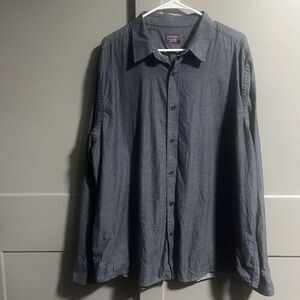 UNTUCKit Barbera Collared Long Sleeve Chambray Button Up Shirt Blue XXL